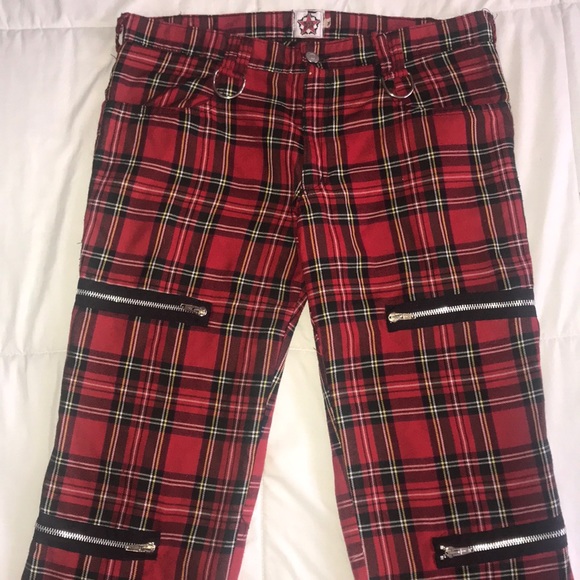 Rare black pistol brand tartan zipper pants - Picture 2 of 8